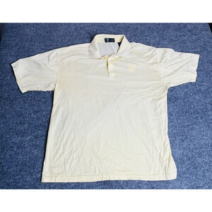 VTG DC Campbell Men's L Yellow Golf Polo Farmington County Club Embroidered Logo